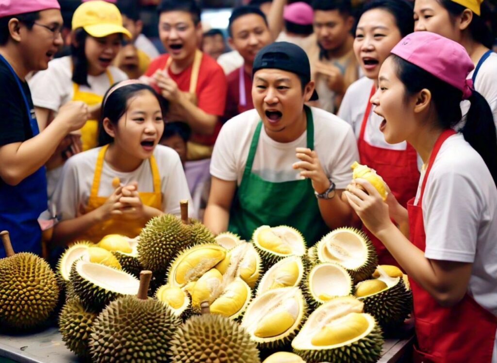 Lomba Makan Durian Seru di Teras Padi, Siapa yang Bisa Habiskan 1 Durian dalam 4 Menit?